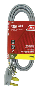 Ace 10/3 SRDT 6 ft. L Dryer Cord 3 Wire