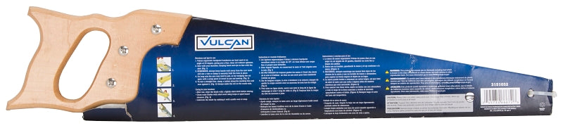 Vulcan JLO-081 Handsaw, 20 in L Blade, 8 TPI, Steel Blade, Wood Handle, Wood Handle