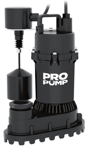 PRO PUMP SP50PLV Vertical Sump Pump, 1/2 hp, Aluminum Housing Material