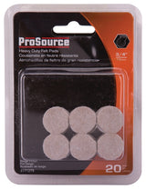 ProSource FE-50200-PS Furniture Pad, Felt Cloth, Beige, 3/4 in Dia, 3/16 in Thick, Round