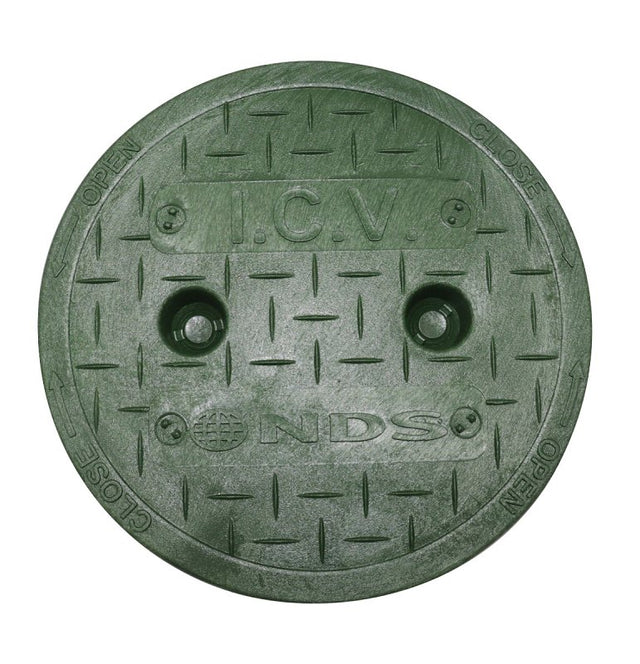 NDS Standard 107C Valve Box Cover, 6-1/2 in L, 6-1/2 in W, 3/4 in H, Polyolefin, Green