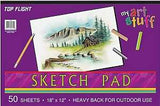 Top Flight 4807304 Sketch Pad, Drawing Sheet, 18 in L x 12 in W Sheet, 50-Sheet, Pack of 3
