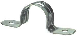 Halex 26123 2-Hole Rigid Conduit Strap, 1 in, Steel, Galvanized, 4/BAG, Pack of 10