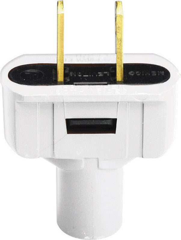 Leviton Residential Vinyl Straight Blade Plug 1-15P 18-14 AWG 2 Pole 2 Wire, Pack of 25