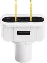 Leviton Residential Vinyl Straight Blade Plug 1-15P 18-14 AWG 2 Pole 2 Wire, Pack of 25