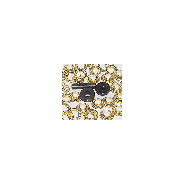Taylor E-Z Grommet Set Includes Hole Punch, Setting Tool and 18 #2 Brass Grommets and Wahers