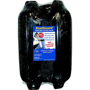 Taylor 2Pk Boatguard Fenders W/Fender Line, Black, 6″ x 22″