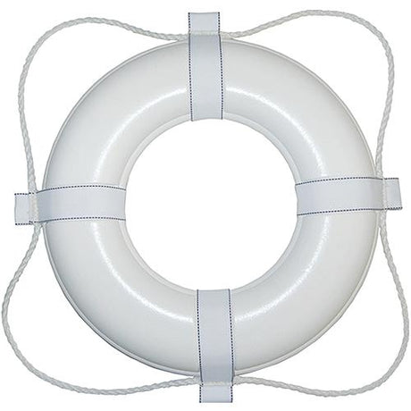 Taylor Vinyl Coated Foam Life Ring, 20" White w/White Rope