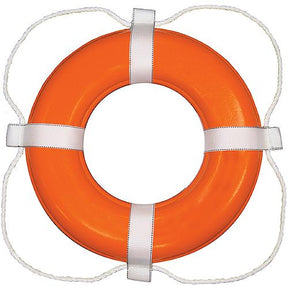Taylor Vinyl Coated Foam Life Ring, 24″ Orange w/White Rope