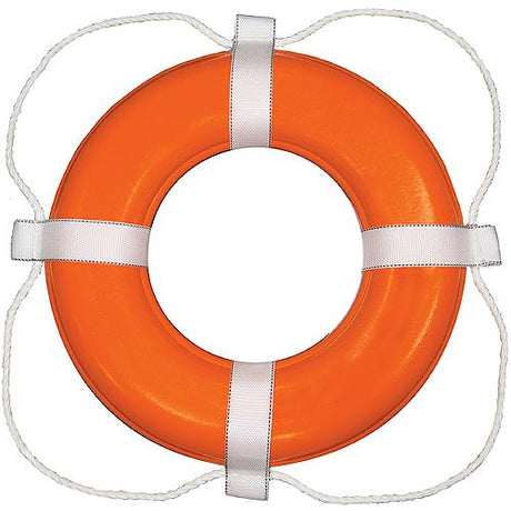 Taylor Vinyl Coated Foam Life Ring, 20″ Orange w/White Rope