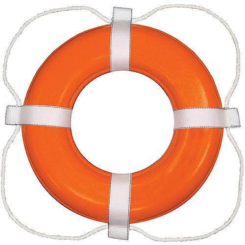 Taylor Vinyl Coated Foam Life Ring, 20″ Orange w/White Rope