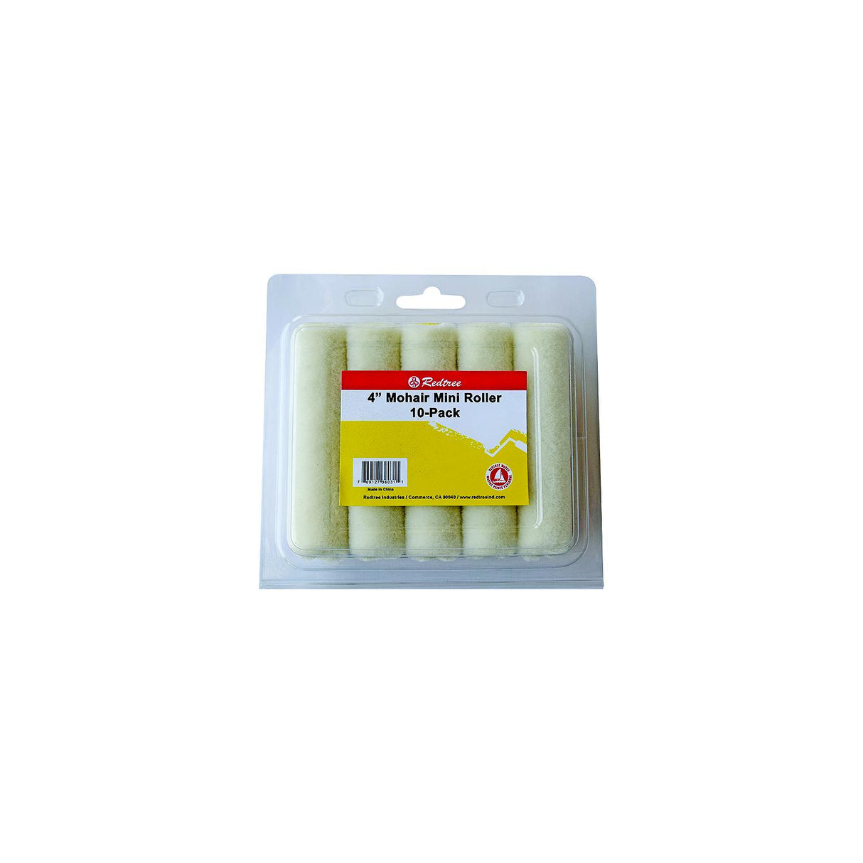 Redtree 36031 4" Mohair Mini Roller Refill, 10/Pk