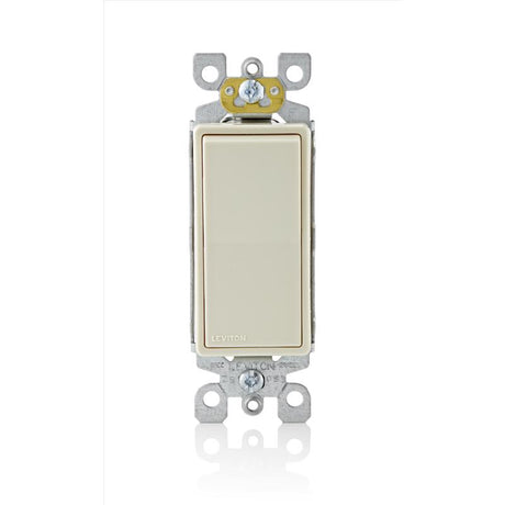 Leviton Decora 15 amps Single Pole Rocker AC Quiet Switch Light Almond 1 pk