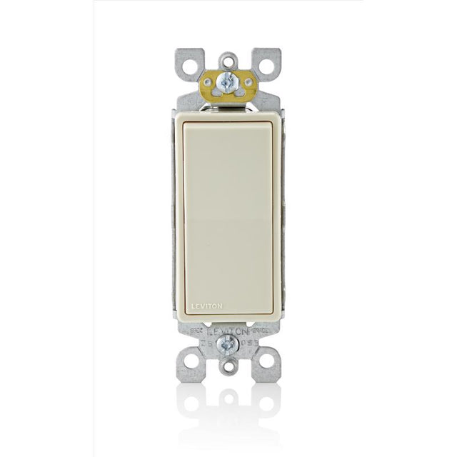 Leviton Decora 15 amps Single Pole Rocker AC Quiet Switch Light Almond 1 pk