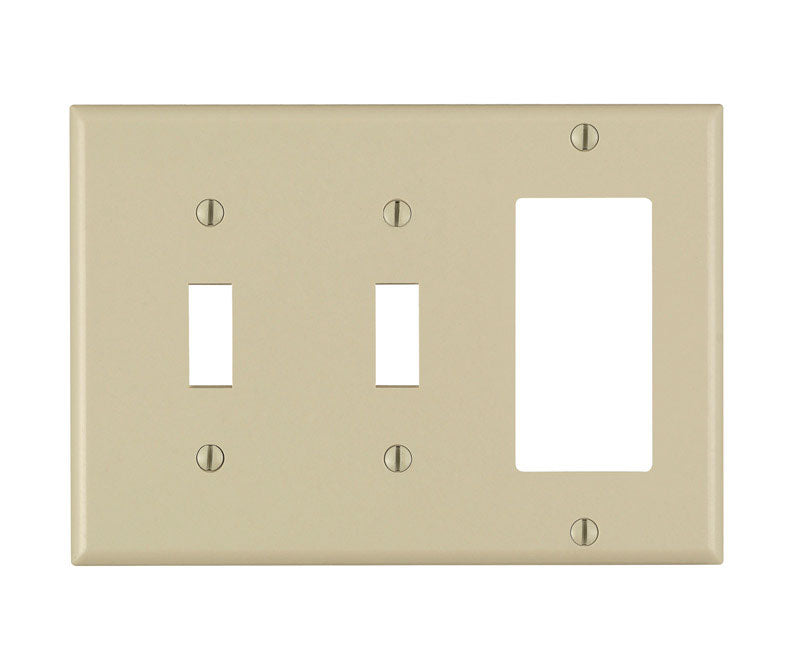Leviton Ivory 3 gang Thermoset Plastic Decorator/Toggle Wall Plate 1 pk