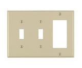 Leviton Ivory 3 gang Thermoset Plastic Decorator/Toggle Wall Plate 1 pk