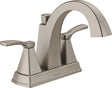 Delta Flynn Series 25768LF-SS Center Set Bathroom Faucet, 1.2 gpm, 2-Faucet Handle, 3-Faucet Hole, Stainless