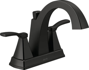 Delta Flynn Series 25768LF-BL Centerset Bathroom Faucet, 1.2 gpm, 2-Faucet Handle, 3-Faucet Hole, Brass, Matte Black