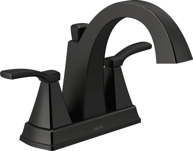 Delta Flynn Series 25768LF-BL Centerset Bathroom Faucet, 1.2 gpm, 2-Faucet Handle, 3-Faucet Hole, Brass, Matte Black