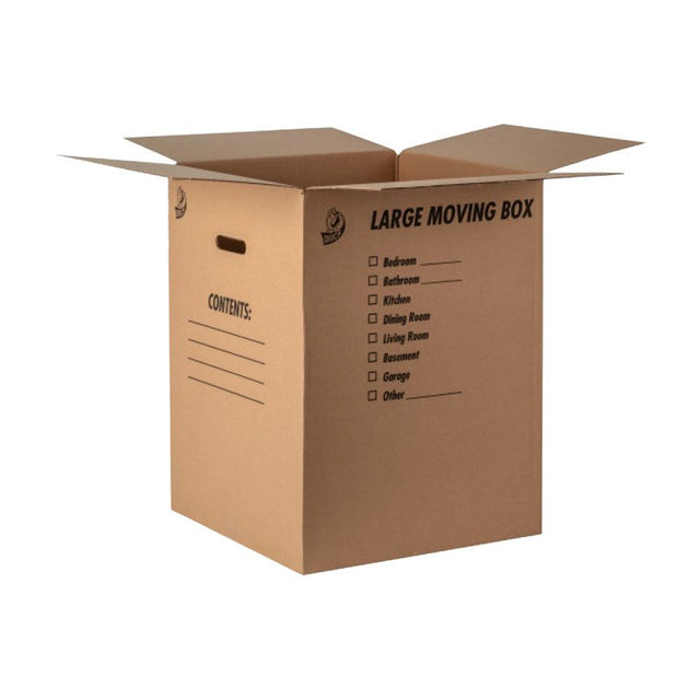 Duck 1139734 Kraft Box, 18 in L, 18 in W, 32 lb, Cardboard, Brown