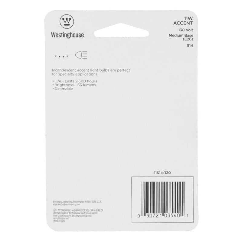 Westinghouse 11 W S14 Specialty Incandescent Bulb E26 (Medium) Clear 1 pk