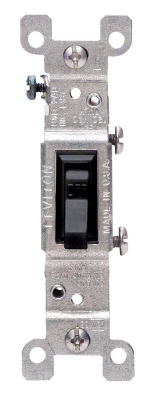 Leviton 15 amps Single Pole Toggle AC Quiet Switch Black 1 pk, Pack of 10