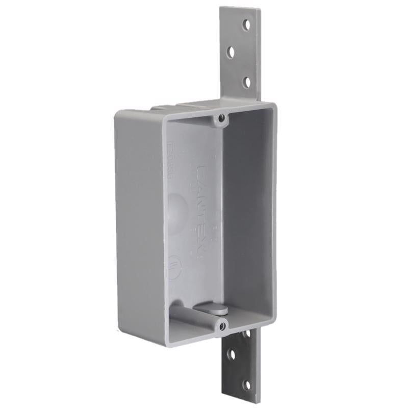 Cantex EZ Box New Work 8 cu in Rectangle PVC 1 gang Outlet Box Gray