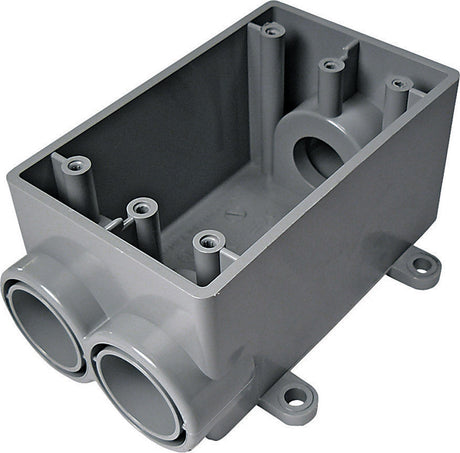 Cantex 20 cu in Rectangle PVC 1 gang Electrical Box Gray