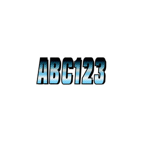 Hardline Series 300 Registration Kit, Carbon Fiber With Block Font and Top to Bottom Color Gradations (Includes 4 Sets of 3″ A-Z, 0-9)