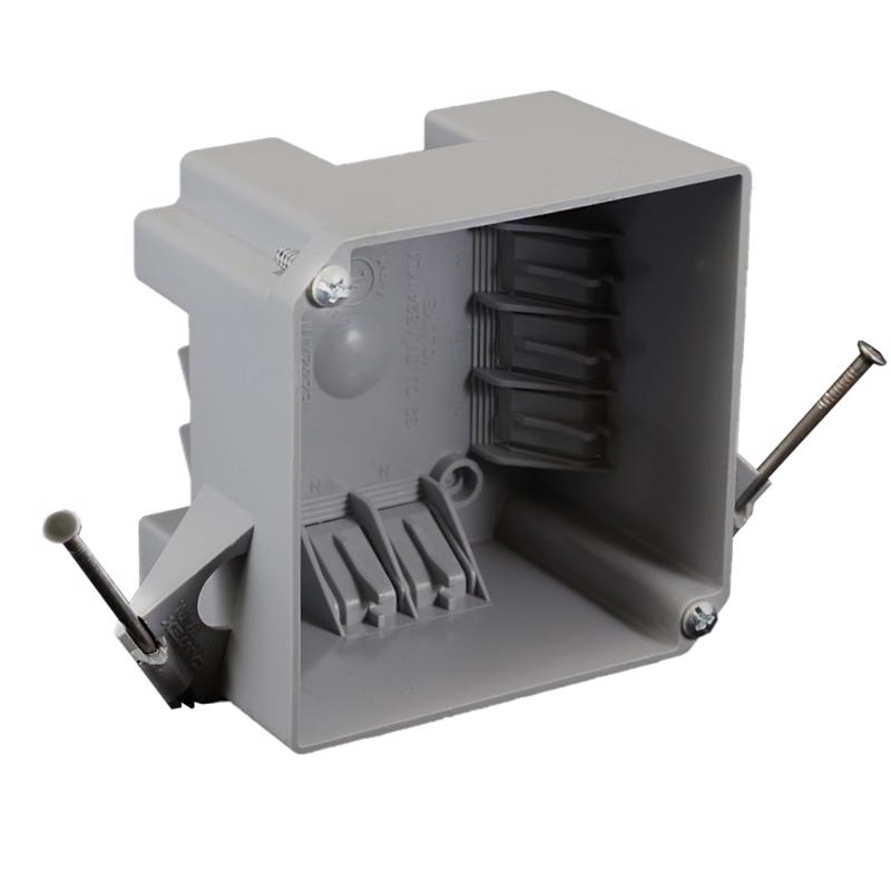 Cantex EZ Box New Work 32 cu in Square PVC Outlet Box Gray
