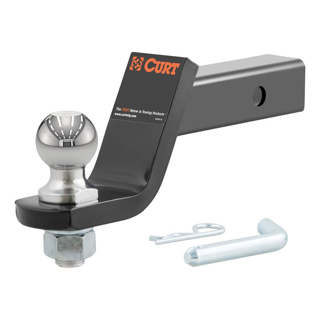 Curt 45856 Loaded Ball Mount, Cat Class 3, 1-Hole, 2 in, 2 in Dia Hitch Ball, Carbon Steel, Powder-Coated