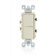 Leviton Decora 15 amps Single Pole Combination AC Quiet Switch Light Almond 1 pk