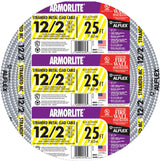 Southwire 25 ft. 12/2 Stranded Aluminum Armored MC Metal Clad Cable