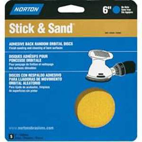 Norton 07660748909 Sanding Disc, 6 in Dia, P120 Grit, Medium, Aluminum Oxide Abrasive, Paper Backing, No-Hole
