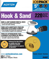 Norton 04057 Sanding Disc, 5 in Dia, Coated, Aluminum Oxide Abrasive, P220 Grit, Very Fine, C-Weight Paper Backing