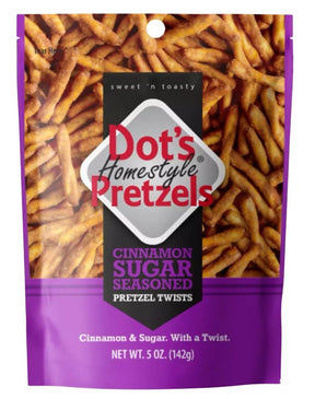 Dot's Homestyle Pretzels 59008 Pretzels Snack, Cinnamon Sugar, 5 oz Bag, Pack of 10