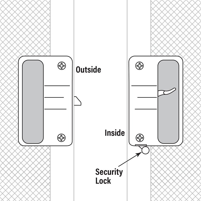 Prime-Line A 108 Door Handle and Latch, Plastic, 1-5/8 in Thick Door, For: 1-5/8 in Thick Screen Doors