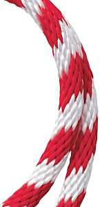 Baron 54024 Rope, 3/8 in Dia, 140 ft L, 139 lb Working Load, Polypropylene, Red/White