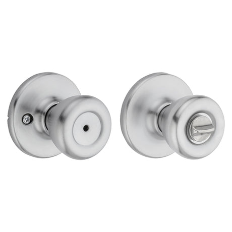 Kwikset 300T 26D 6AL RCS Privacy Lockset, Tylo Design, Knob Handle, Satin Chrome, Metal, ADA Compliant, Universal Hand
