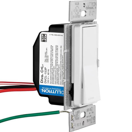 Lutron Diva White 150 W 3-Way Dimmer Switch 1 pk