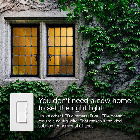 Lutron Diva White 150 W 3-Way Dimmer Switch 1 pk