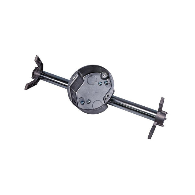Southwire 54151-CFOW Ceiling Fan Box, 4 in W, 1-1/2 in D, 4 in H, 4-Knockout, Steel, Galvanized