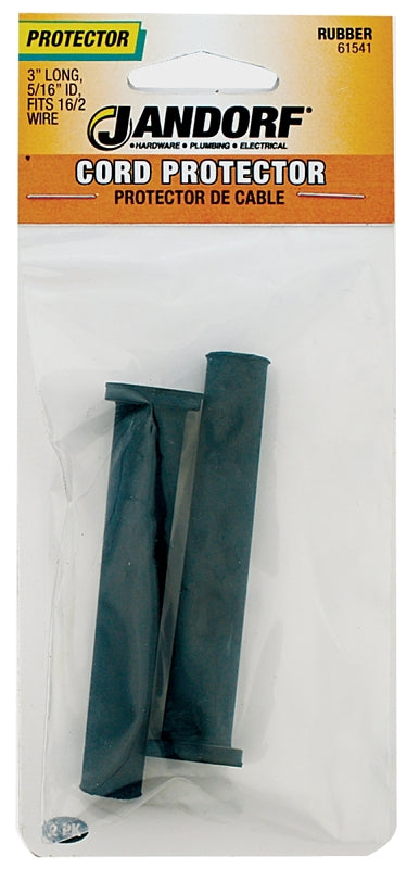 Jandorf 61541 Strain Relief Cord Protector, 5/16 in ID Dia, 3 in L, Rubber, Black