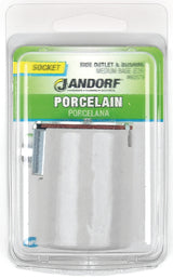 Jandorf 60579 Lamp Socket, 600 V, 660 W, Porcelain Housing Material, White, Medium E26 Base