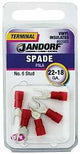 Jandorf 60830 Ring Terminal, 12 to 10 AWG Wire, 1/4 in Stud, Copper Contact, Yellow