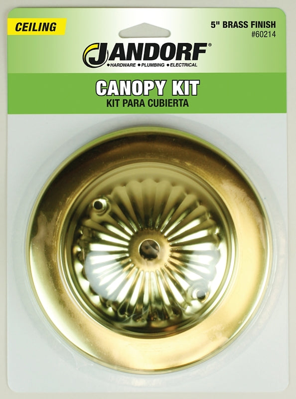 Jandorf 60214 Canopy Kit, Ceiling, Traditional, Brass, For: Outlet Boxes, Hang Ceiling Fixtures