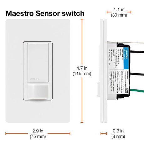 Lutron Maestro Occupancy 2 amps Single Pole Motion Sensor Switch White 1 pk