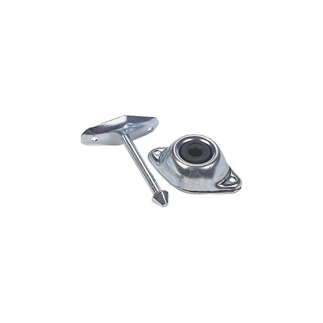 JR Products 10294 Zinc Plated Steel Straight Plunger 4-3/4″ RV Door Stop