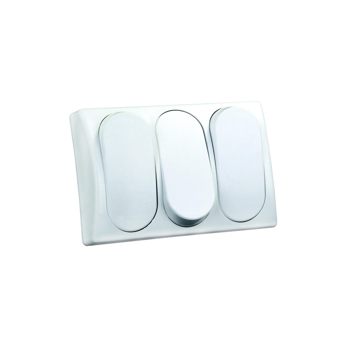 JR Products 13595 White Triple Modular On/Off RV Switch with Bezel