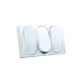 JR Products 13595 White Triple Modular On/Off RV Switch with Bezel